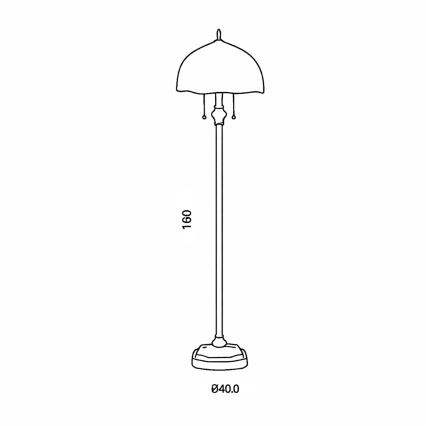 Brilagi - Lampadaire Tiffany en vitrail SUNFLOWER 2xE27/60W/230V