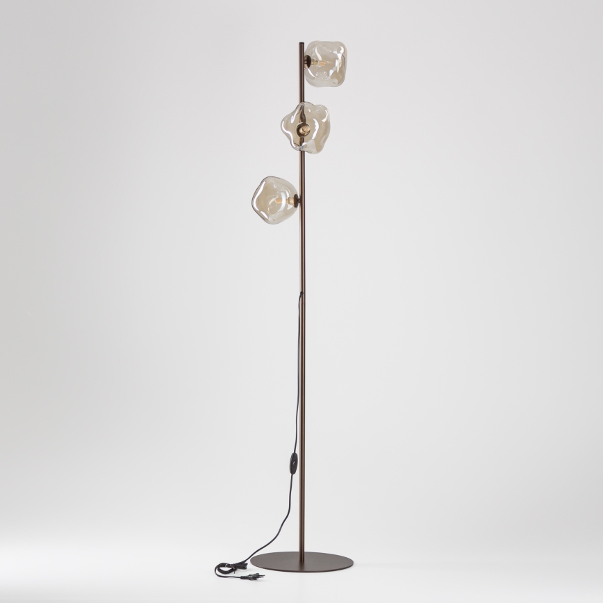 Brilagi - Lampadaire VULCANO 3xG9/8W/230V bronze/beige fumé