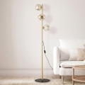 Brilagi - Lampadaire VULCANO 3xG9/8W/230V doré/beige fumé