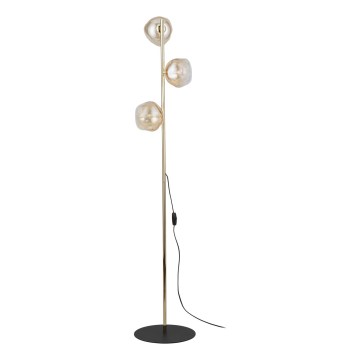 Brilagi - Lampadaire VULCANO 3xG9/8W/230V doré/beige fumé