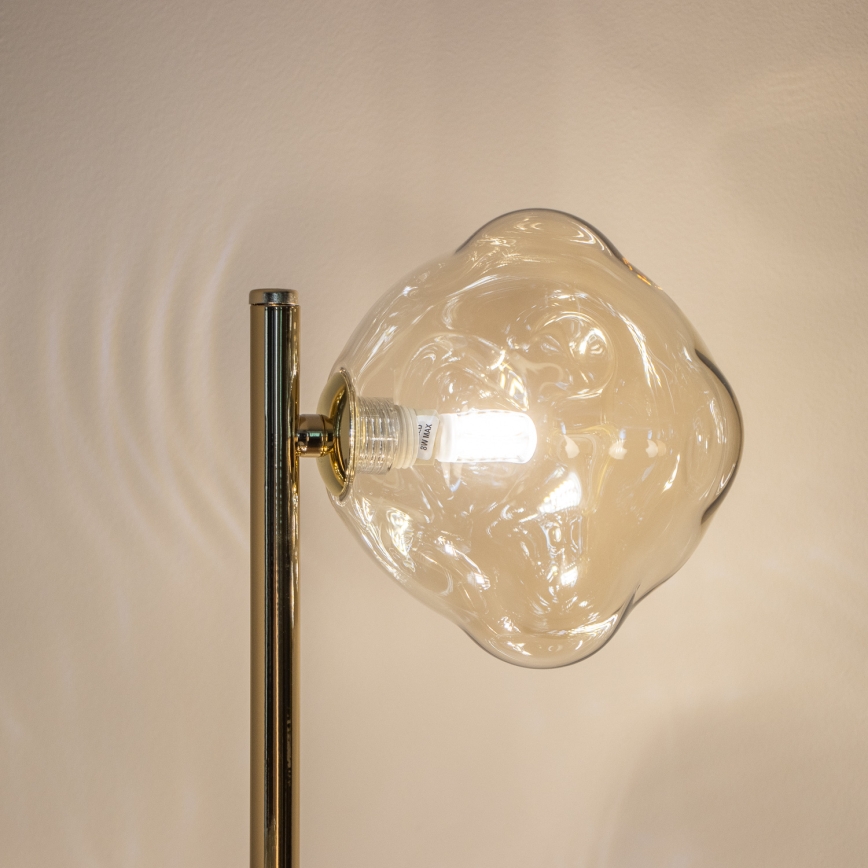 Brilagi - Lampadaire VULCANO 3xG9/8W/230V doré/beige fumé