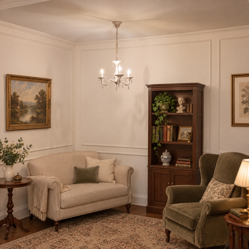 BRILAGI - Lampadario a catena CLASSIC 3xE14/10W/230V crema/patina