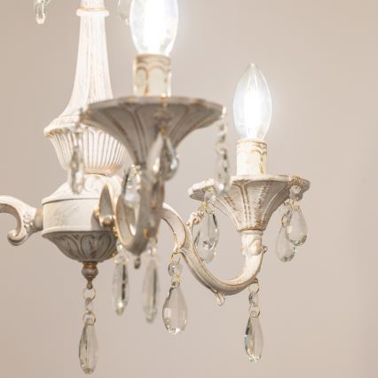 BRILAGI - Lampadario a catena CLASSIC 3xE14/10W/230V crema/patina
