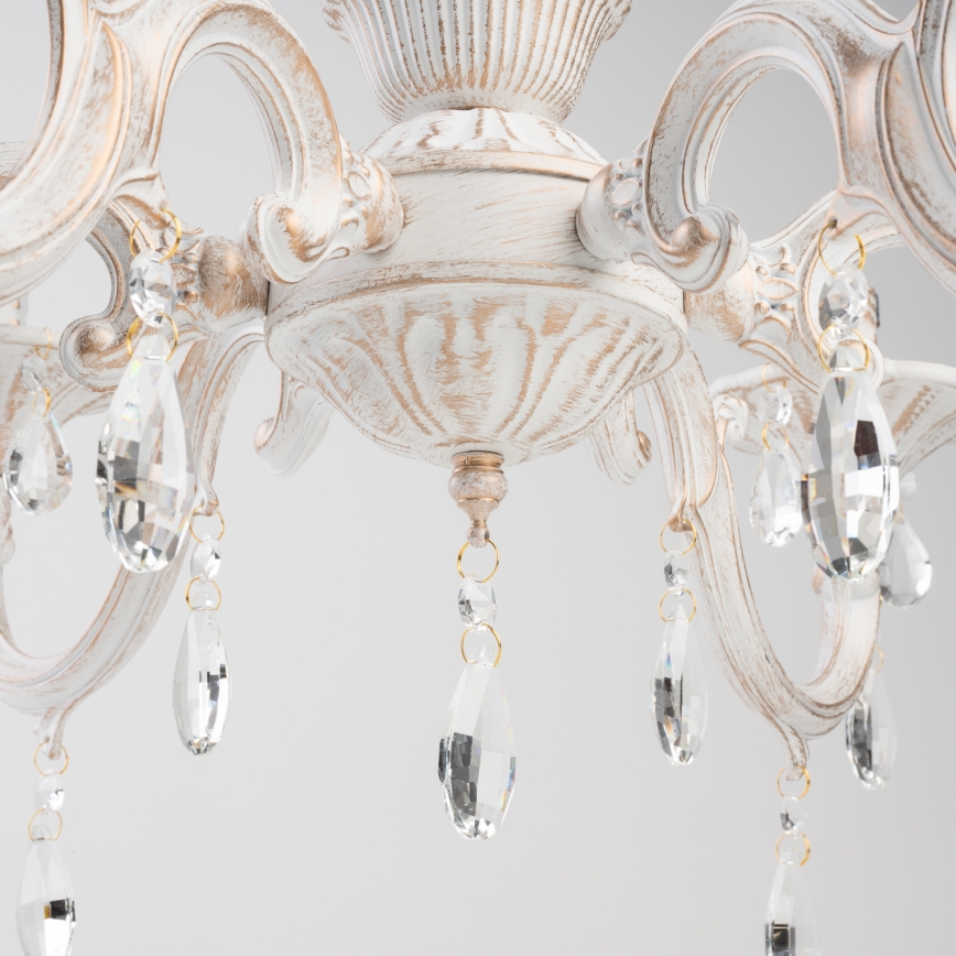 BRILAGI - Lampadario a catena CLASSIC 6xE14/10W/230V crema/patina