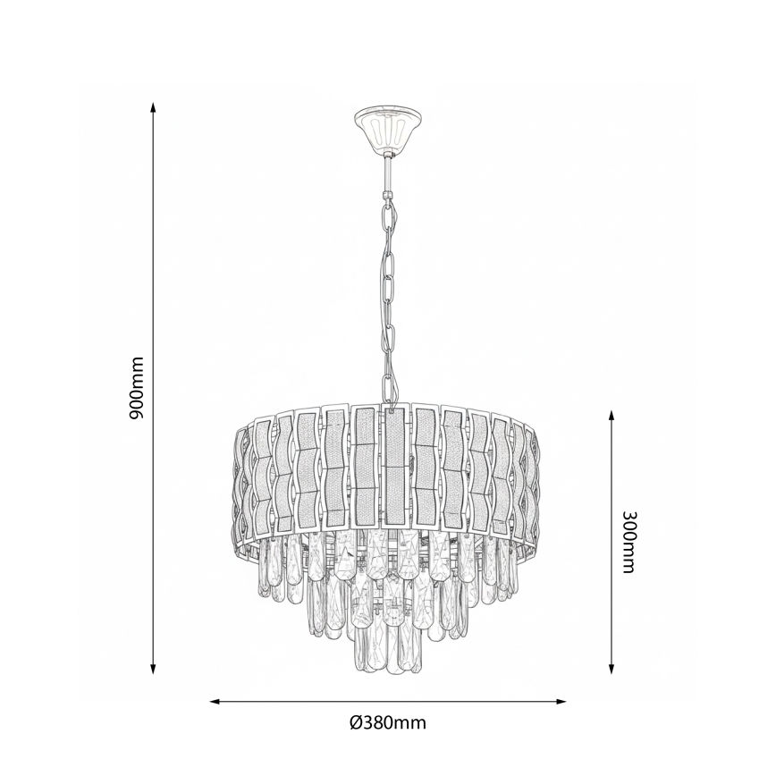 Brilagi - Lampadario a catena CRISTAL 5xE14/40W/230V Ø 38 cm