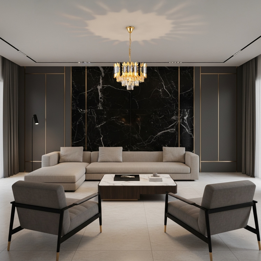 Brilagi - Lampadario a catena CRISTAL 5xE14/40W/230V Ø 38 cm