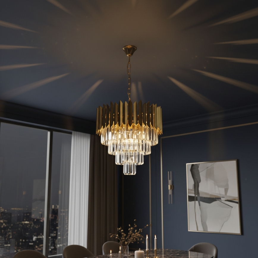 Brilagi - Lampadario a catena CRISTAL 5xE14/40W/230V Ø 43 cm
