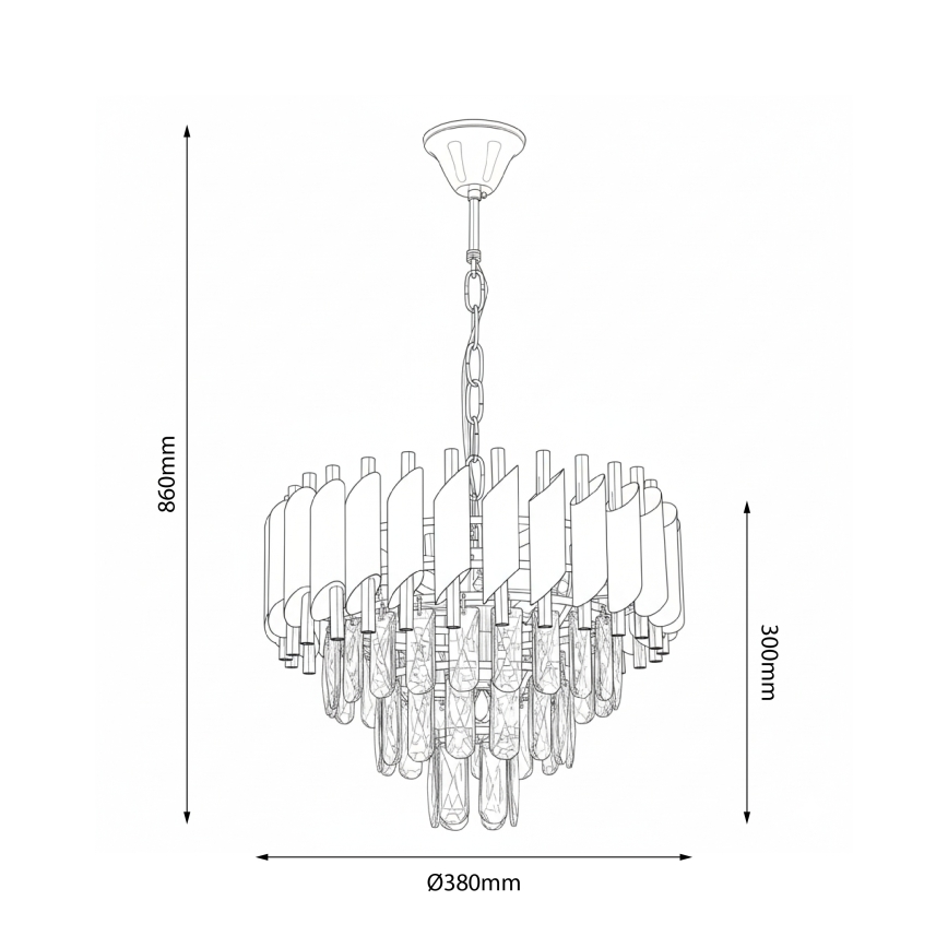 Brilagi - Lampadario a catena ECLIPSE 5xE14/10W/230V Ø 38 cm oro