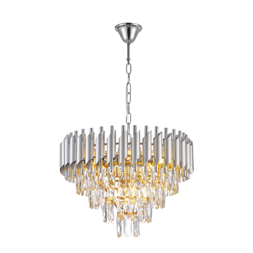 Brilagi - Lampadario a catena ECLIPSE 7xE14/10W/230V Ø 48 cm argento