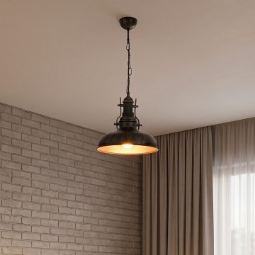 Brilagi - Lampadario a catena PYRONIC 1xE27/40W/230V Ø 32 cm bronzo/patina