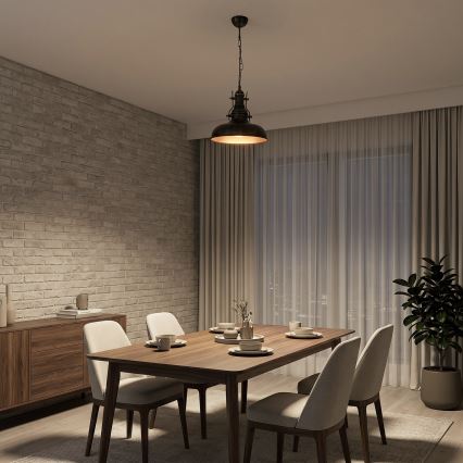 Brilagi - Lampadario a catena PYRONIC 1xE27/40W/230V Ø 32 cm bronzo/patina
