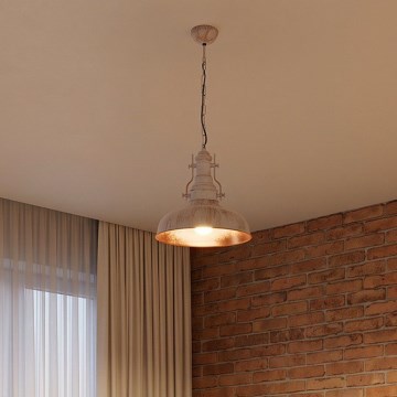 Brilagi - Lampadario a catena PYRONIC 1xE27/40W/230V Ø 32 cm colore crema con patina