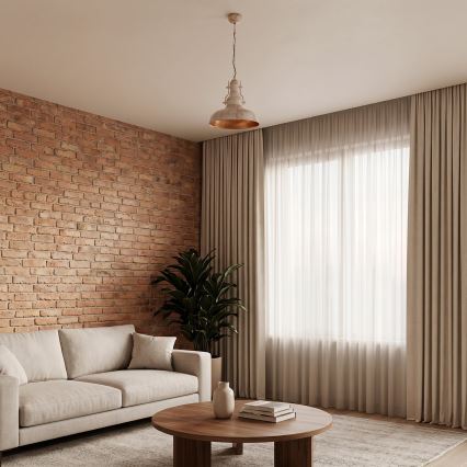 Brilagi - Lampadario a catena PYRONIC 1xE27/40W/230V Ø 32 cm colore crema con patina