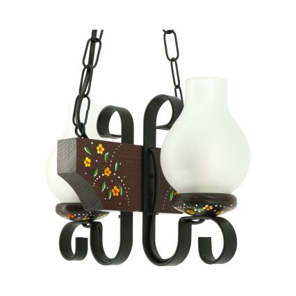 Brilagi - Lampadario a catena QUEEN 2xE14/40W/230V faggio/wengé