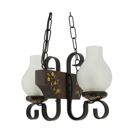 Brilagi - Lampadario a catena QUEEN 2xE14/40W/230V faggio/wengé