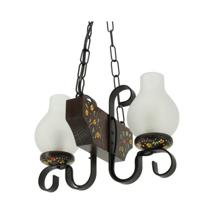 Brilagi - Lampadario a catena QUEEN 2xE14/40W/230V faggio/wengé