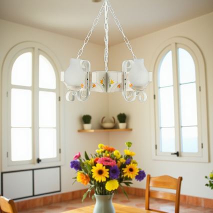 Brilagi - Lampadario a catena QUEEN 4xE14/40W/230V faggio/crema