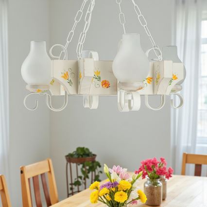 Brilagi - Lampadario a catena QUEEN 4xE14/40W/230V faggio/crema