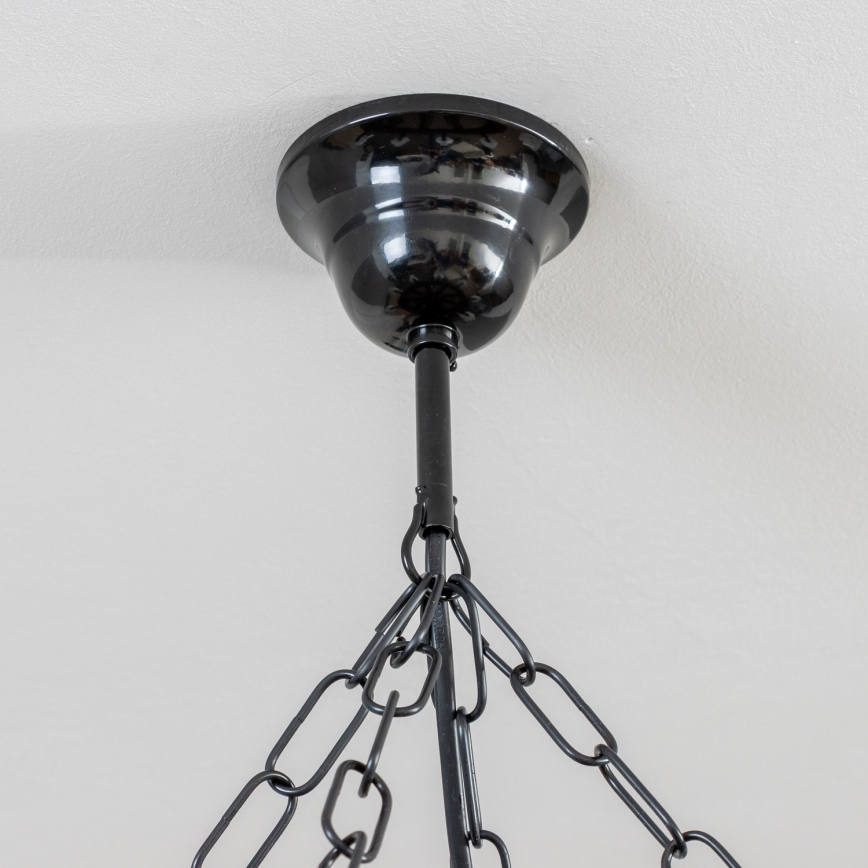 Brilagi - Lampadario a catena ROATA 8xE14/40W/230V Ø 70 cm faggio/noce