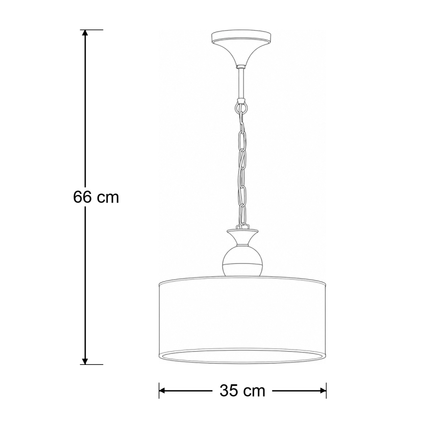 Brilagi - Lampadario a catena SAPHIRE 1xE27/15W/230V crema/oro/patina