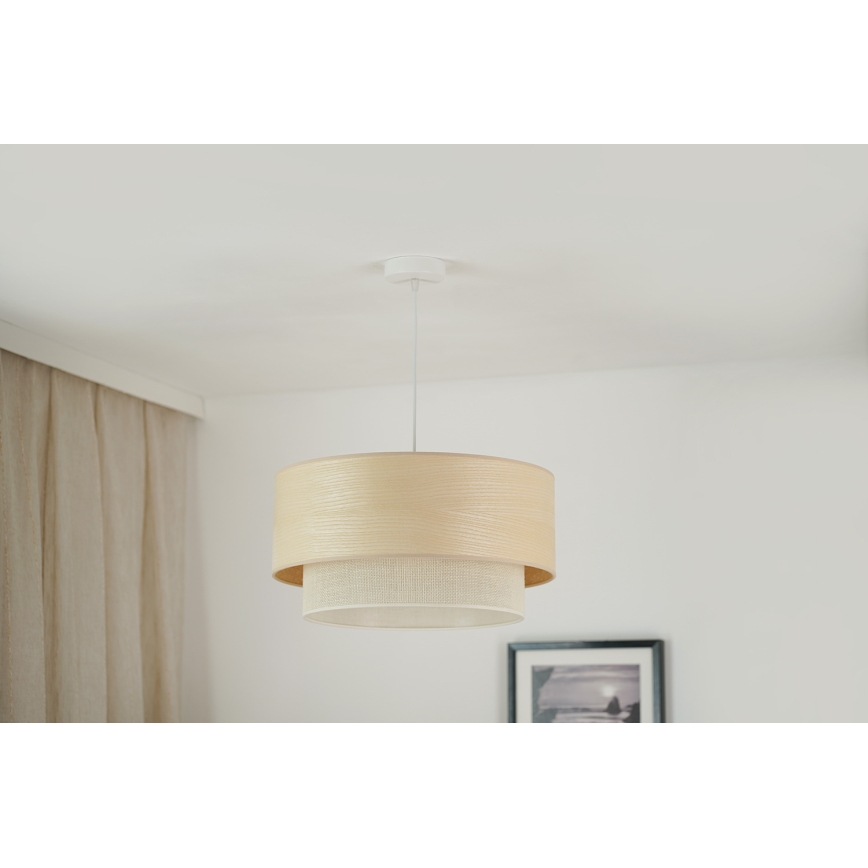 Brilagi - Lampadario a cavo ARIZONA BOHO 1xE27/15W/230V diam. 45 cm beige/bianco