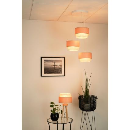Brilagi - Lampadario a sospensione con cavo ARIZONA BOHO 3xE27/15W/230V beige/bianco