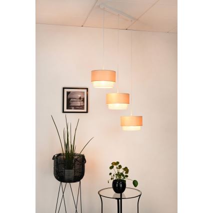 Brilagi - Lampadario a sospensione con cavo ARIZONA BOHO 3xE27/15W/230V beige/bianco