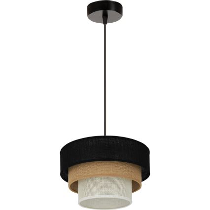 Brilagi - Lampadario a cavo ASPEN LUNETA 1xE27/15W/230V diam. 25 cm nero/beige/crema