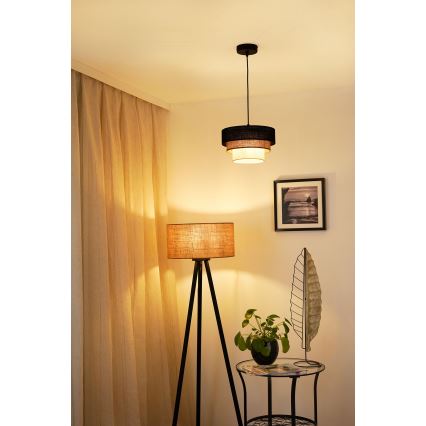 Brilagi - Lampadario a cavo ASPEN LUNETA 1xE27/15W/230V diam. 25 cm nero/beige/crema