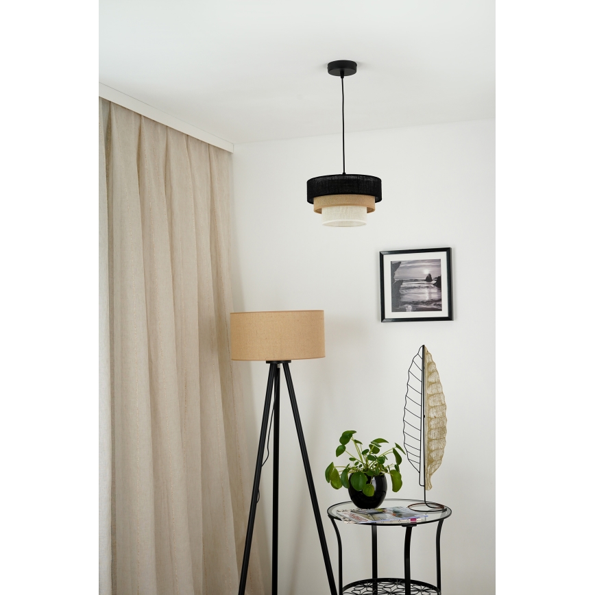 Brilagi - Lampadario a cavo ASPEN LUNETA 1xE27/15W/230V diam. 25 cm nero/beige/crema