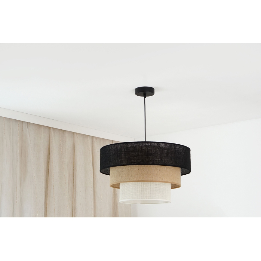 Brilagi - Lampadario a cavo ASPEN LUNETA 1xE27/15W/230V diam. 45 cm nero/beige/crema