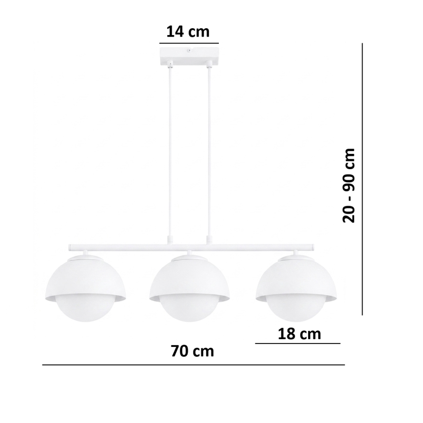 BRILAGI - Lampadario a cavo COSMO 3xE27/60W/230V bianco/oro
