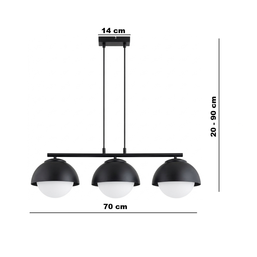 BRILAGI - Lampadario a cavo COSMO 3xE27/60W/230V nero