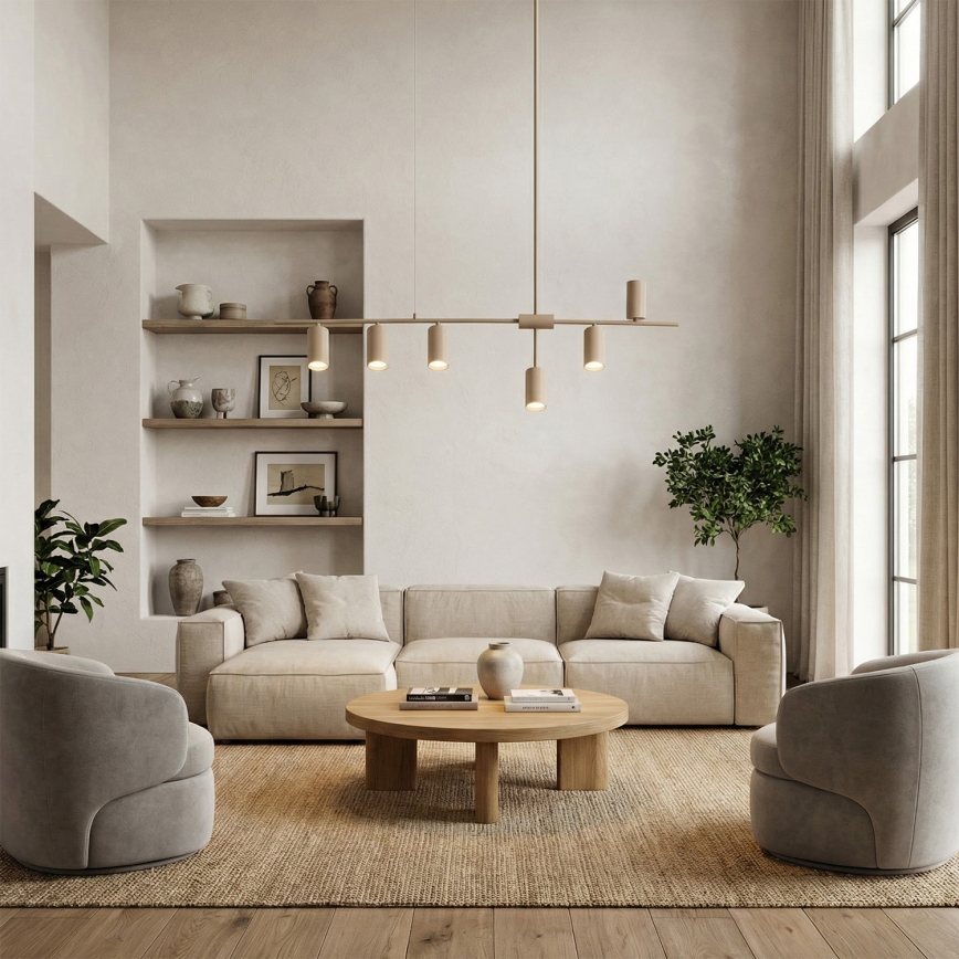 BRILAGI - Lampadario a cavo CRANE 6xGU10/30W/230V beige