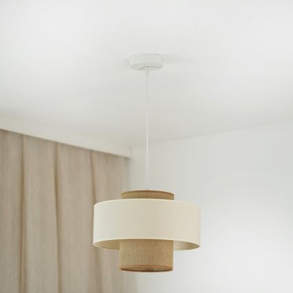 Brilagi - Lampadario a cavo DALLAS 1xE27/15W/230V diam. 30 cm marrone/crema/bianco