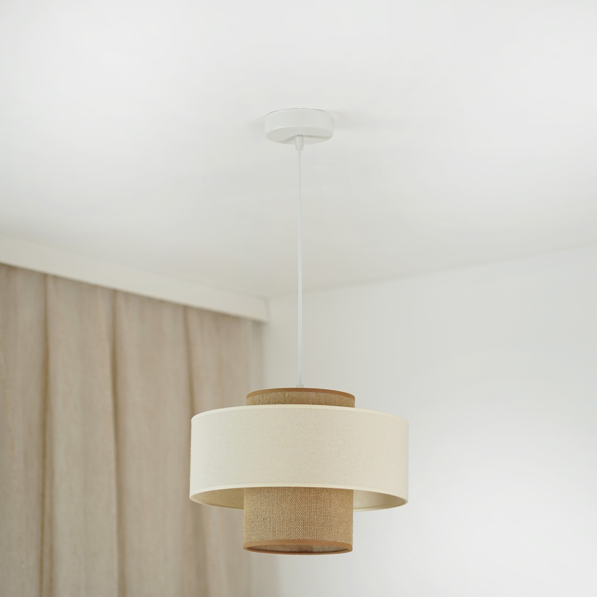 Brilagi - Lampadario a cavo DALLAS 1xE27/15W/230V diam. 30 cm marrone/crema/bianco