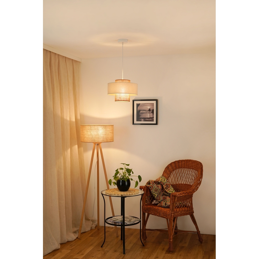 Brilagi - Lampadario a cavo DALLAS 1xE27/15W/230V diam. 30 cm marrone/crema/bianco