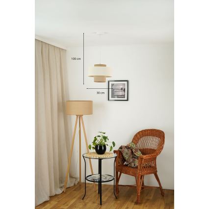 Brilagi - Lampadario a cavo DALLAS 1xE27/15W/230V diam. 30 cm marrone/crema/bianco