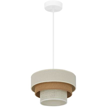 Brilagi - Lampadario a cavo DENVER LUNETA 1xE27/15W/230V diam. 25 cm beige/marrone/crema