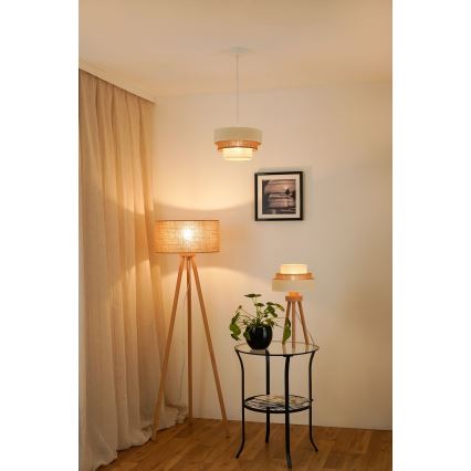 Brilagi - Lampadario a cavo DENVER LUNETA 1xE27/15W/230V diam. 25 cm beige/marrone/crema