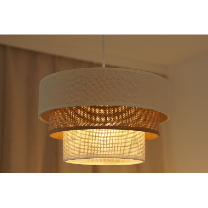 Brilagi - Lampadario a cavo DENVER LUNETA 1xE27/15W/230V diam. 25 cm beige/marrone/crema