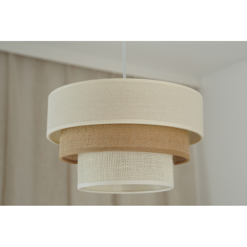 Brilagi - Lampadario a cavo DENVER LUNETA 1xE27/15W/230V diam. 25 cm beige/marrone/crema