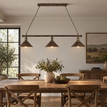 BRILAGI - Lampadario a cavo FORGE 3xE27/60W/230V rame/patina