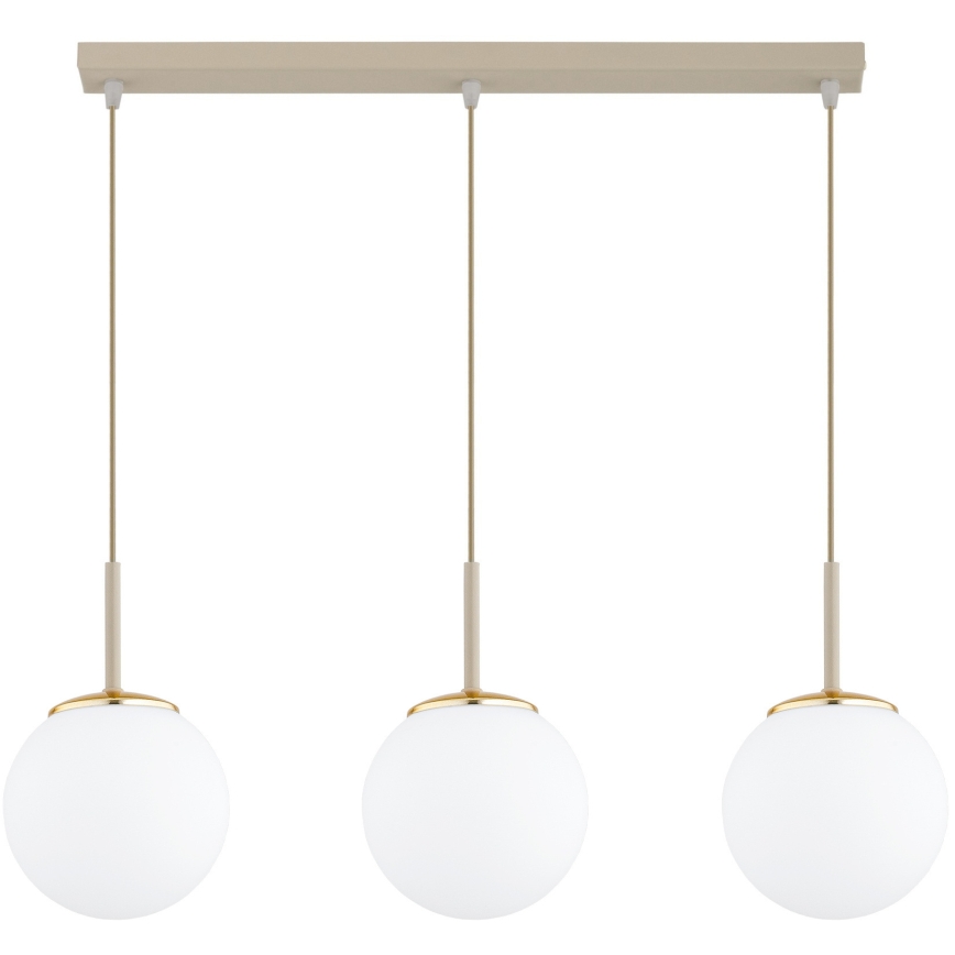 Brilagi - Lampadario a cavo MILO 3xE27/60W/230V beige/oro