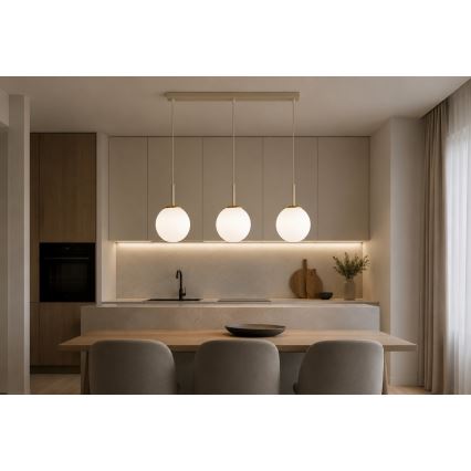Brilagi - Lampadario a cavo MILO 3xE27/60W/230V beige/oro