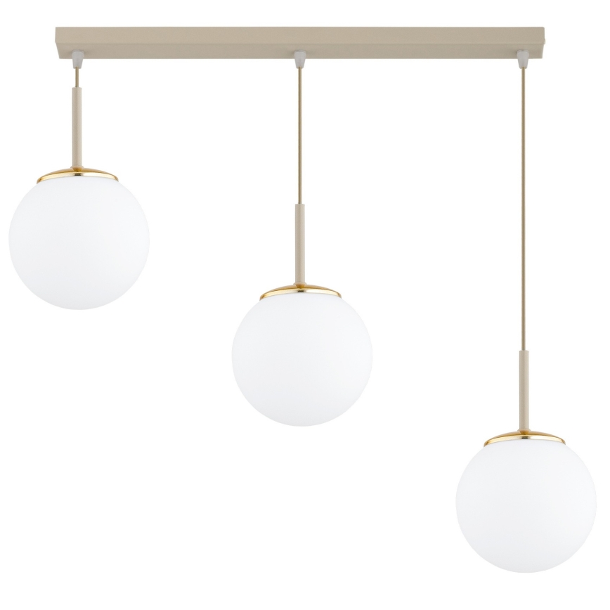 Brilagi - Lampadario a cavo MILO 3xE27/60W/230V beige/oro