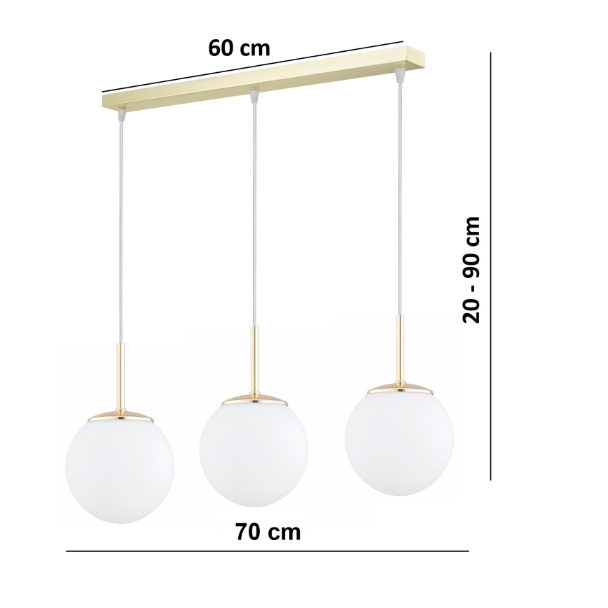 Brilagi - Lampadario a cavo MILO 3xE27/60W/230V oro