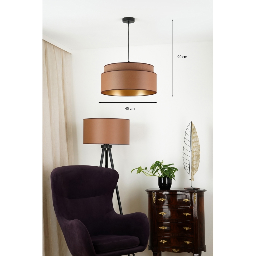 Brilagi - Lampadario a cavo OREGON VEGE 1xE27/15W/230V diam. 45 cm marrone