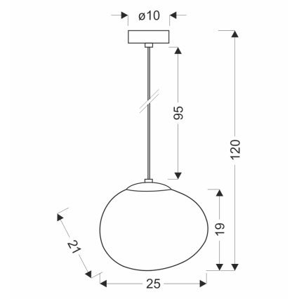 BRILAGI - Lampadario a cavo PEBBLES 1xE27/40W/230V Ø 25 cm nero