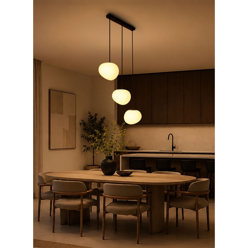 BRILAGI - Lampadario a cavo PEBBLES 3xE27/40W/230V nero